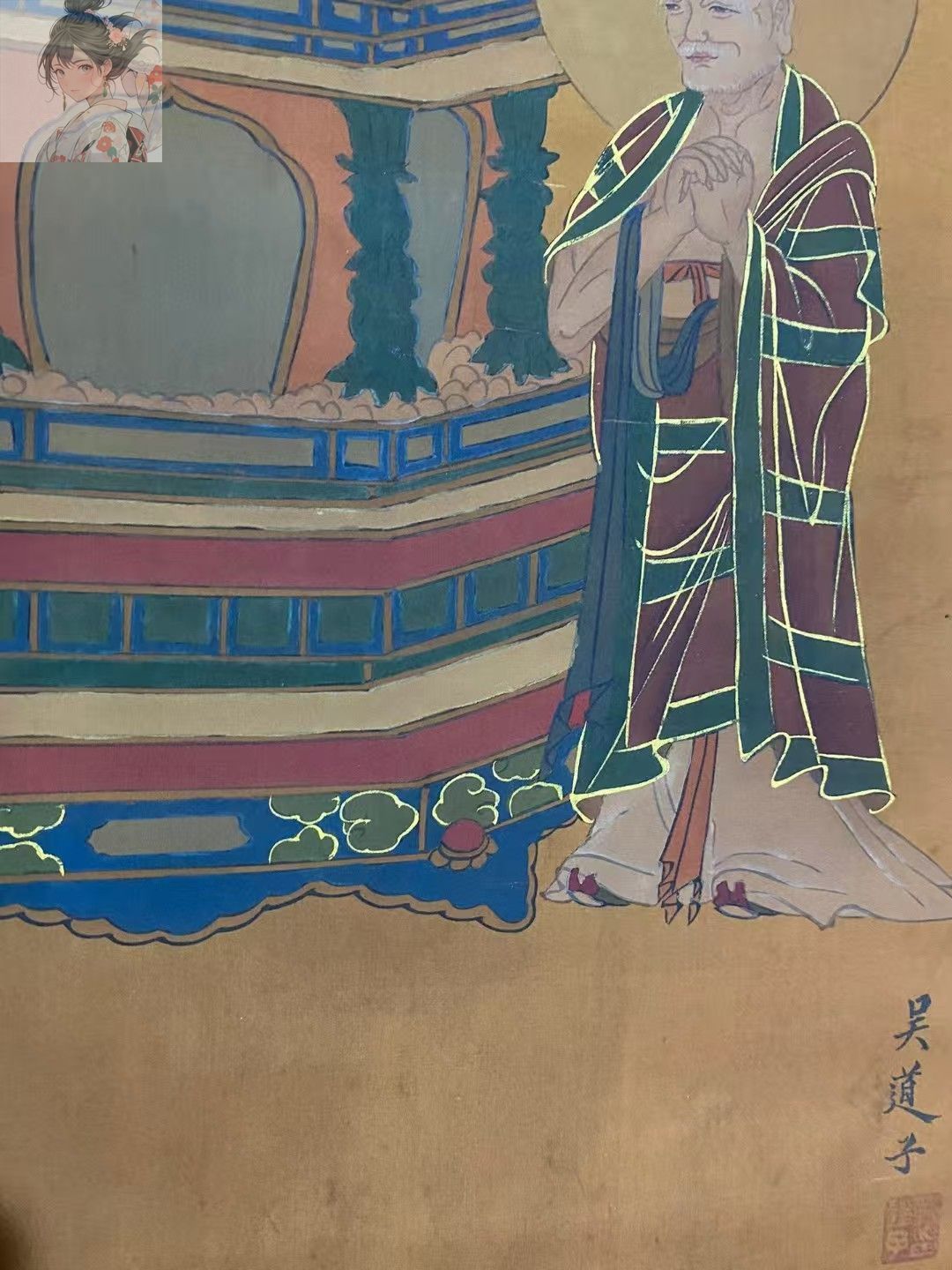 横山大観筆 牧童図【牛に乗る人物画】水墨複製画ボストン美術館 水墨画