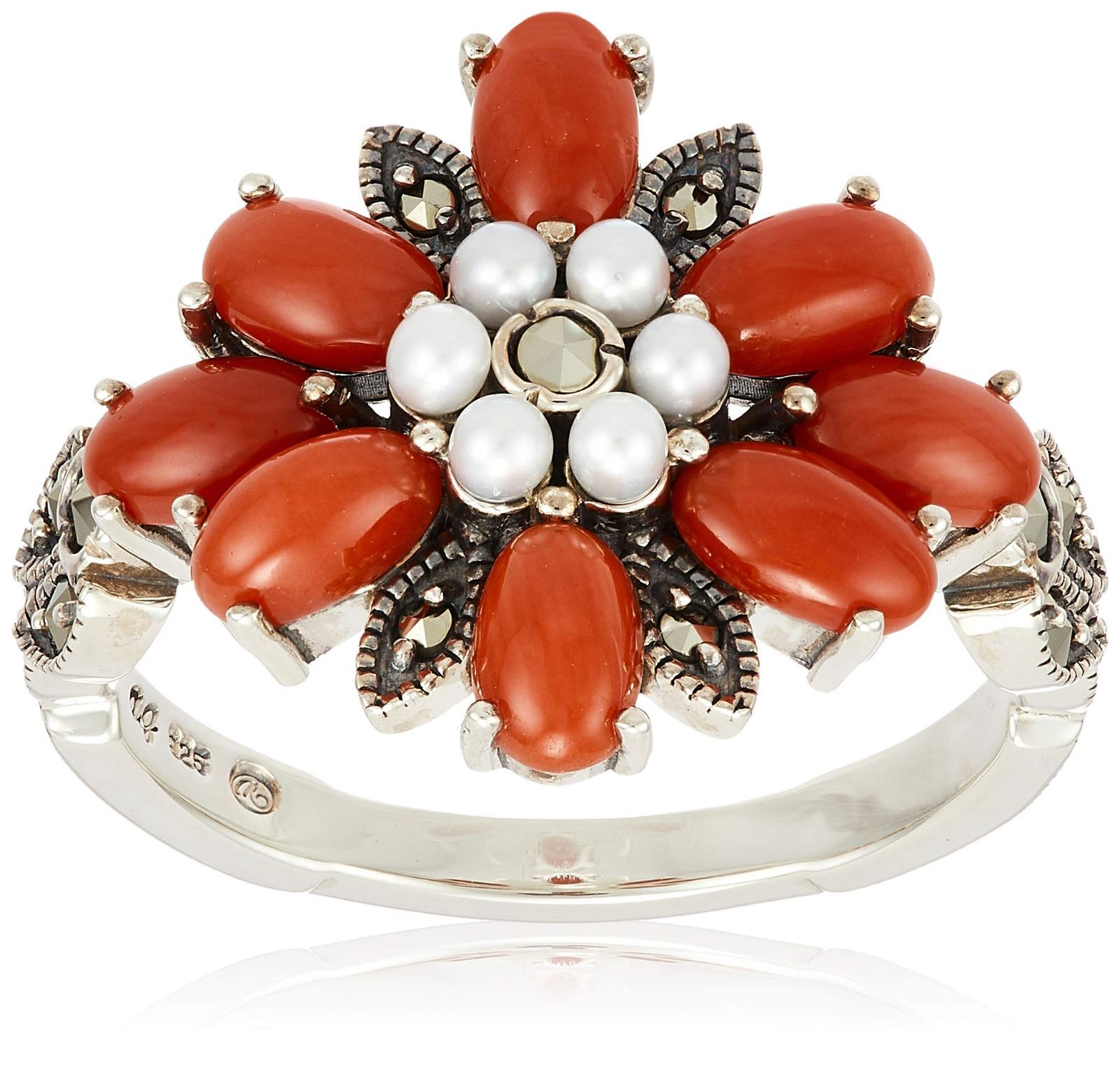 在庫処分 ロクザン ROKUZAN シルバー コーラルフラワー リング 204R0872-TY 日本サイズ13号