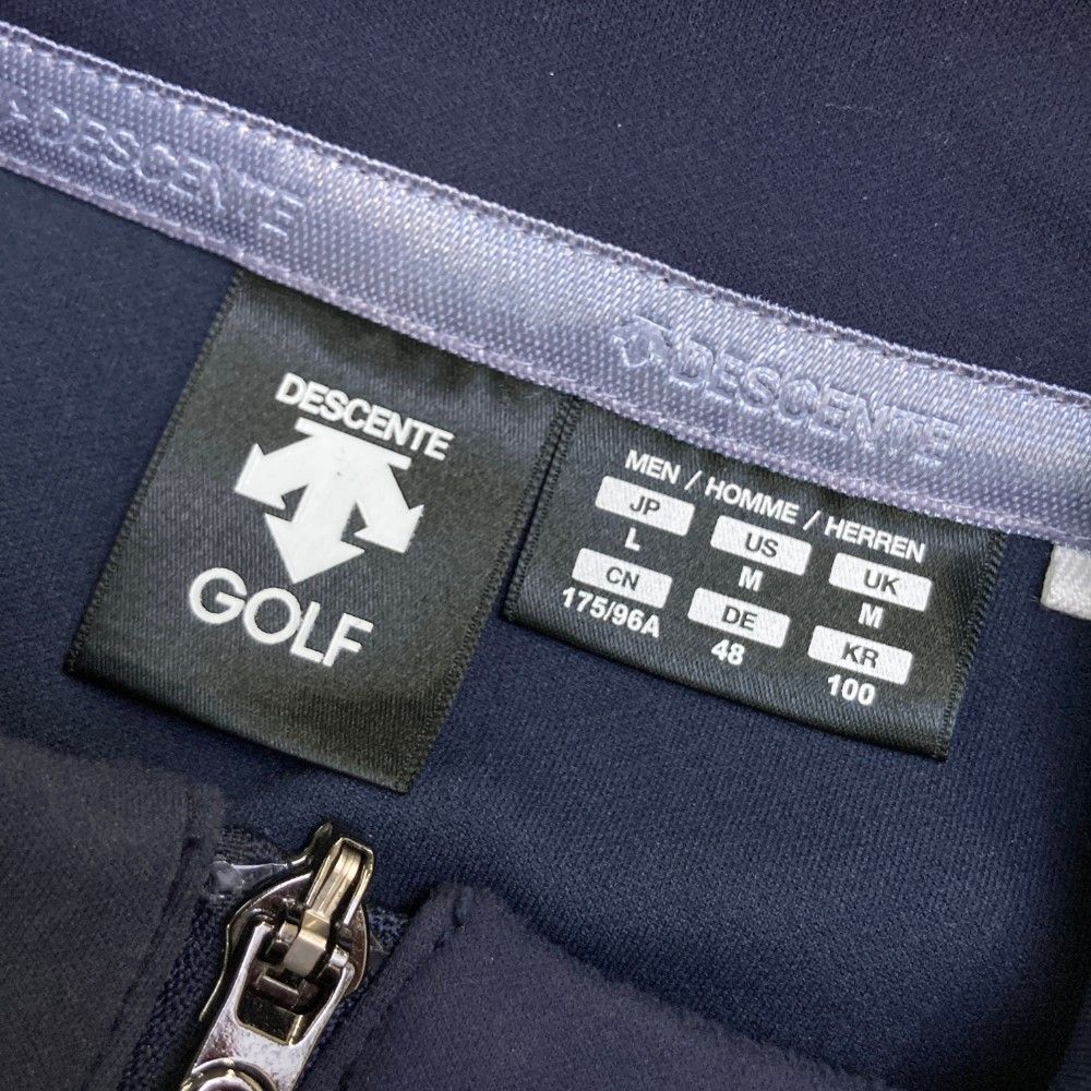 サイズ：L DESCENTE GOLF デサントゴルフ  ジップジャケット  ネイビー系 [240101443678] ゴルフウェア メンズ ストスト サイズ：L DESCENTE GOLF デサントゴルフ ジップジャケット
