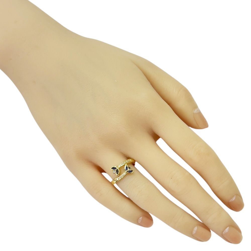 リング 指輪 10.5号 18金 K18イエローゴールド サファイア レディース