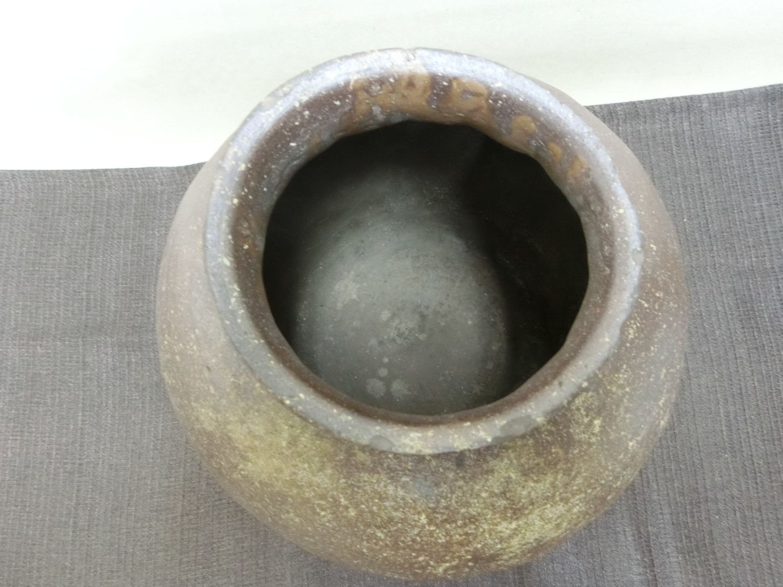 壺 自然釉 ゴマ釉・PP・骨董古美術】◇丹波 備前 花器 常滑 越前