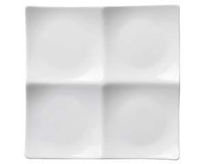 キ512 058 白磁四品浅口プレート 小