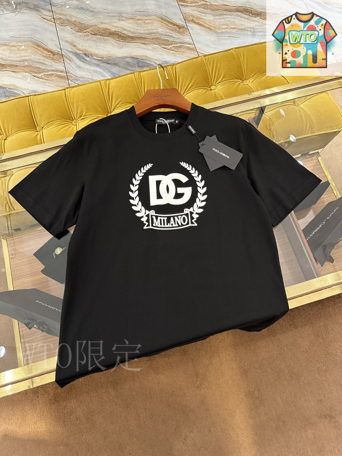 今日特価】DOLCE & GABBANA 2025SS 麦穂プリントロゴ T シャツ-3