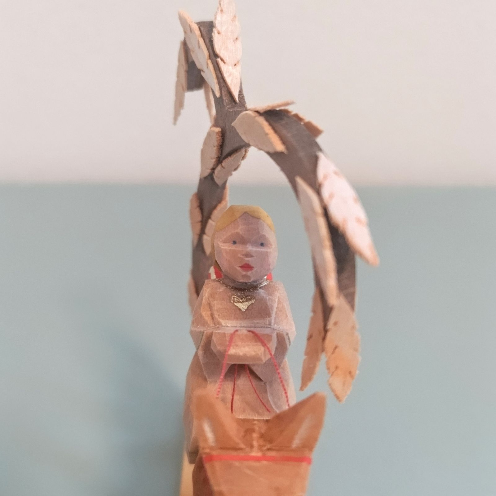 エルツ　ヘルビッヒ工房　木製人形（鹿に乗る天使） 新 モデルハンドメイド・手芸 - エルツ ヘルビッヒ工房 木製人形