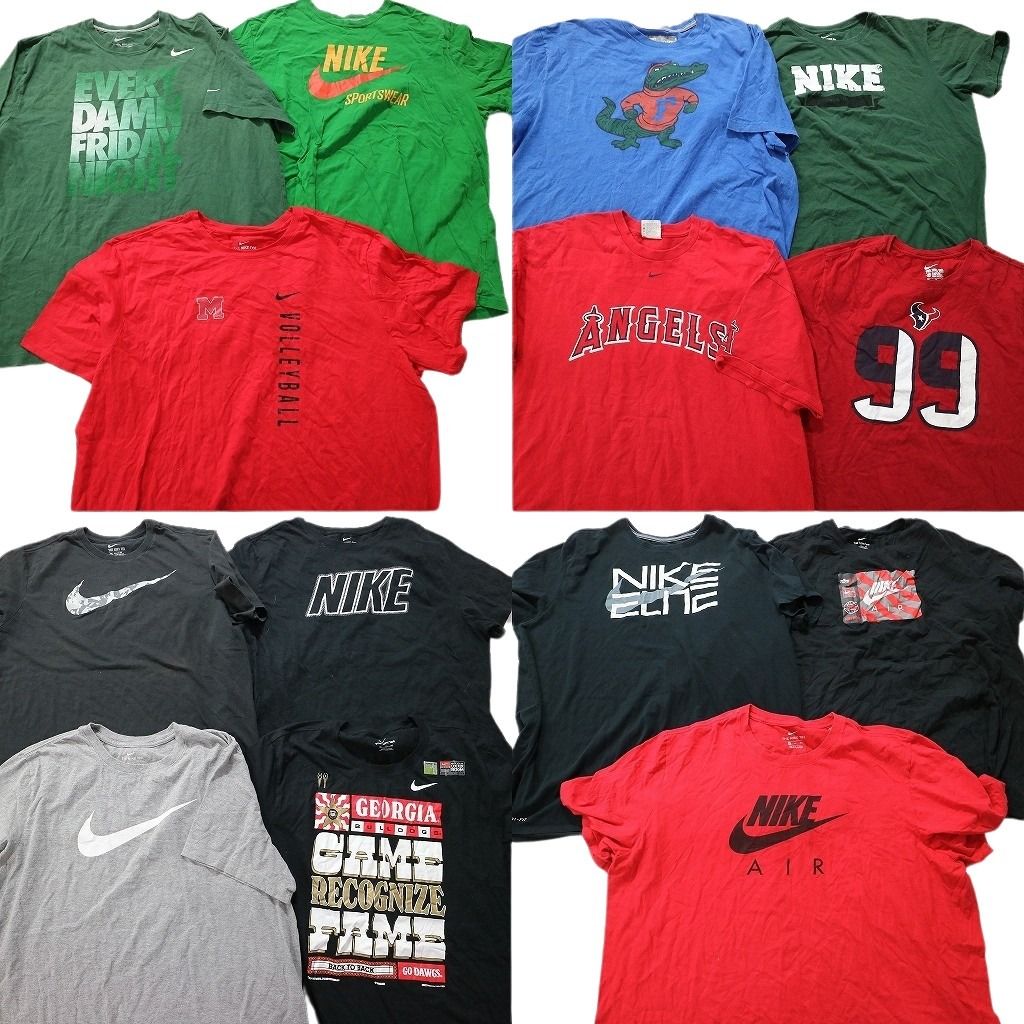 SALE 古着卸 まとめ売り ナイキ 半袖Tシャツ 14枚セット (メンズ 2XL /3XL ) カラー系 プロチーム NFL MBL MT2097