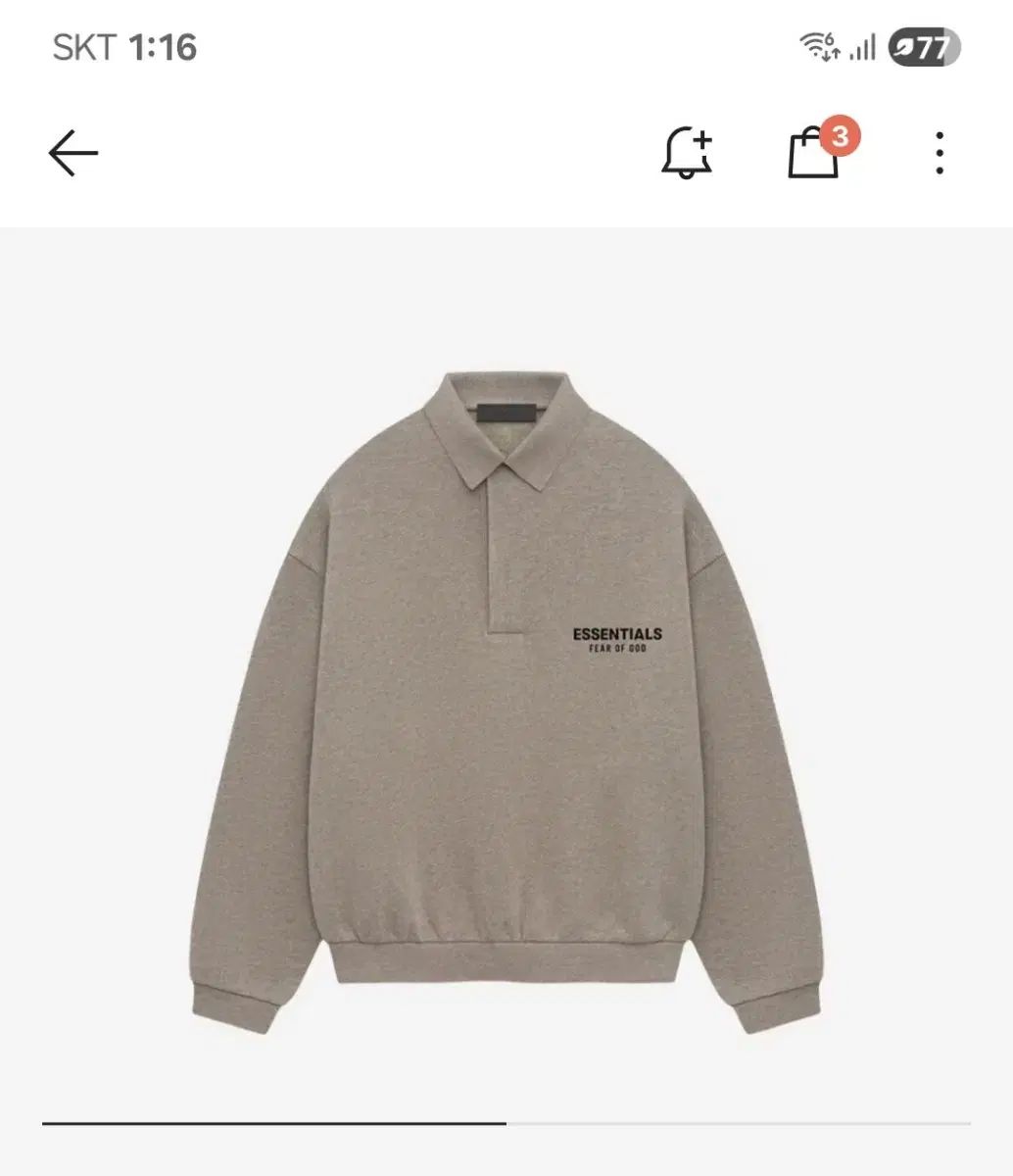 ESSENTIALS エッセンシャルズ ポロスウェットシャツ ラズ