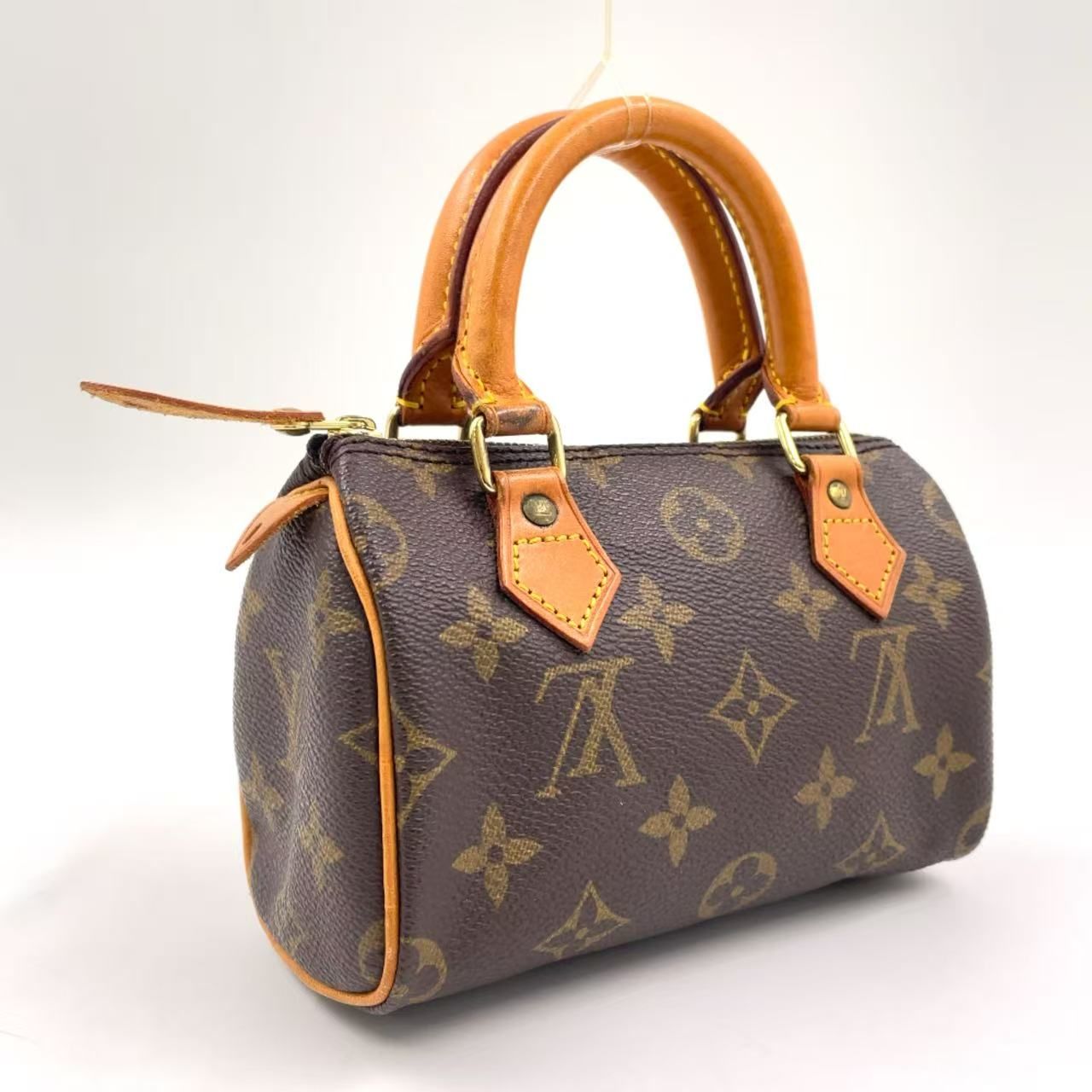 LOUIS VUITTON ミニスピーディ モノグラム モノグラム レザー×PVC ブラウン ハンドバッグ ゴールド M41534