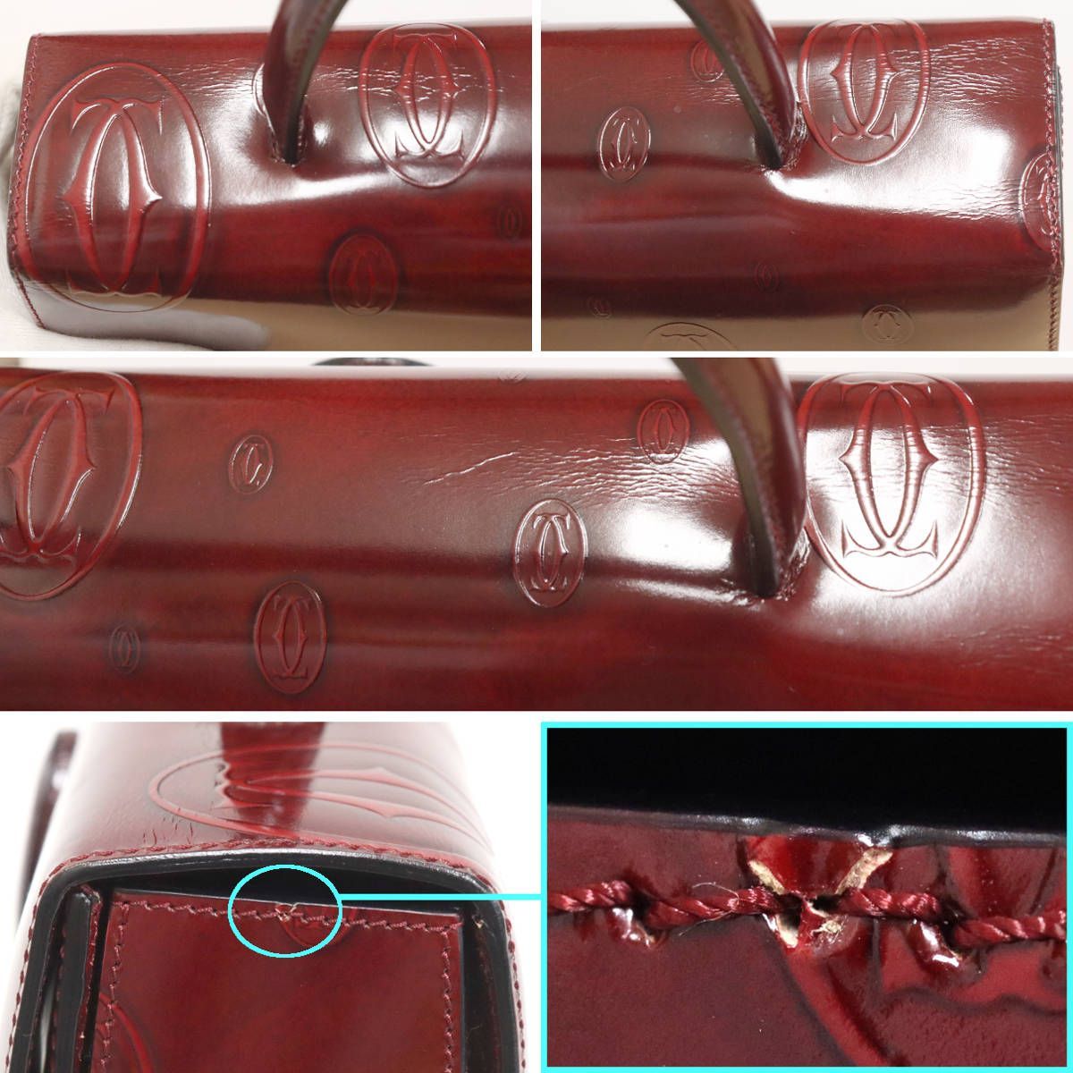 【未使用に近い】Cartier ハッピーバースデー　マストライン　ドゥーブルC カルティエ ハッピーバースデー ハンドバッグ ターンロック