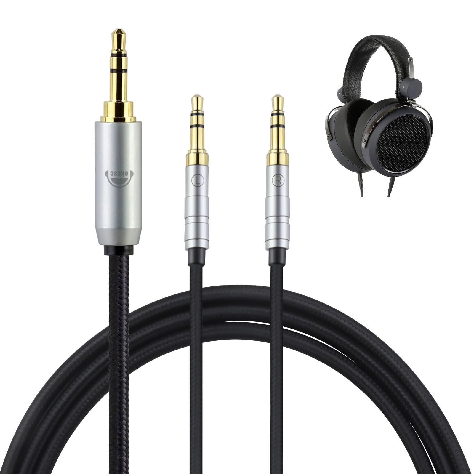 新品 Hifiman用 SONY用 HE4XX・HE-350・HE1000に適合 イヤホン・ヘッドホン用 OFC リケーブル 4芯 ヘッドホンケーブル 長さ2.0m TC3.5 3.5mmステレオ(3極)⇔3.5mmプラグ(3極)x2 okcsc