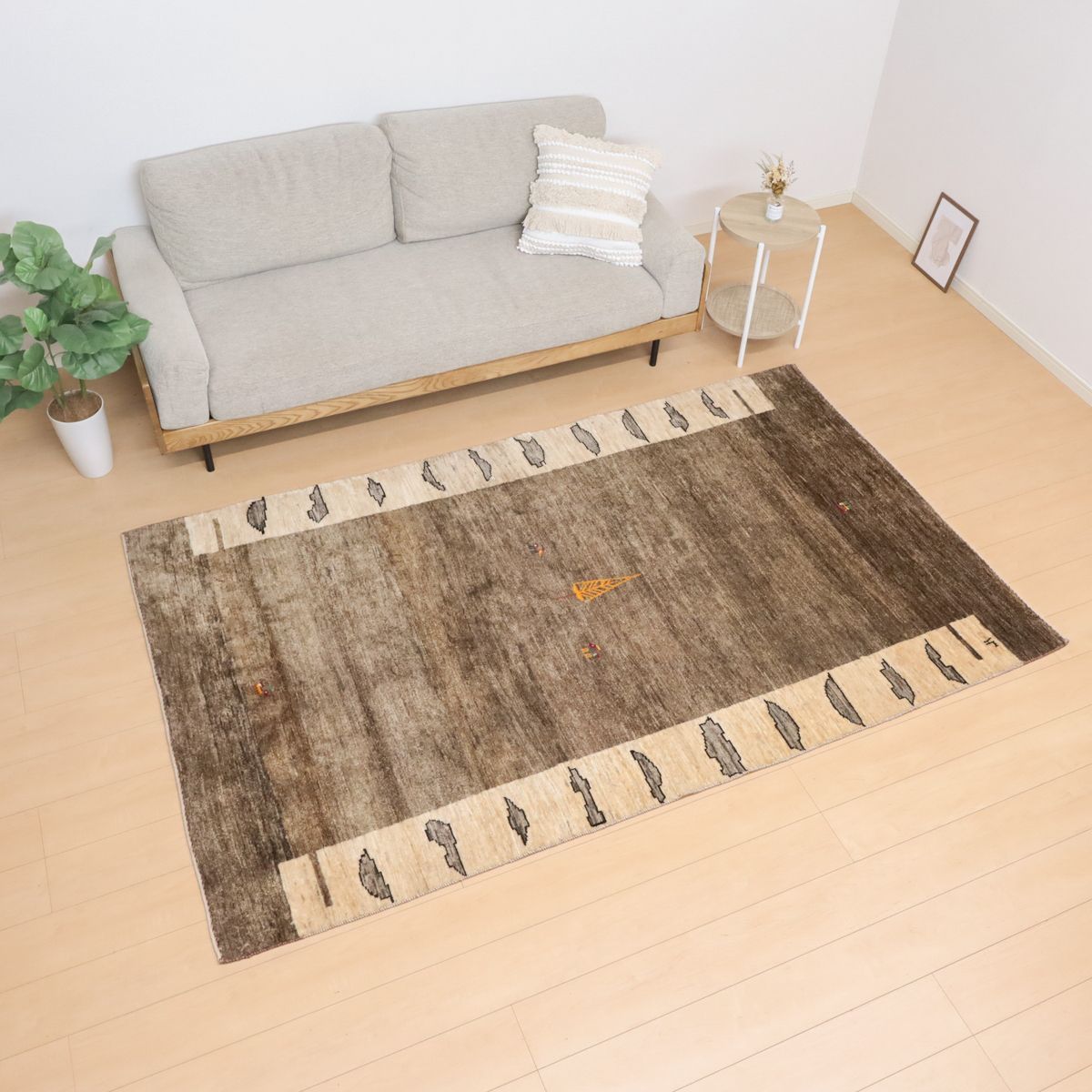 ギャッベ イラン産本物 草木染 手織り ウール ふかふかカシュガイの