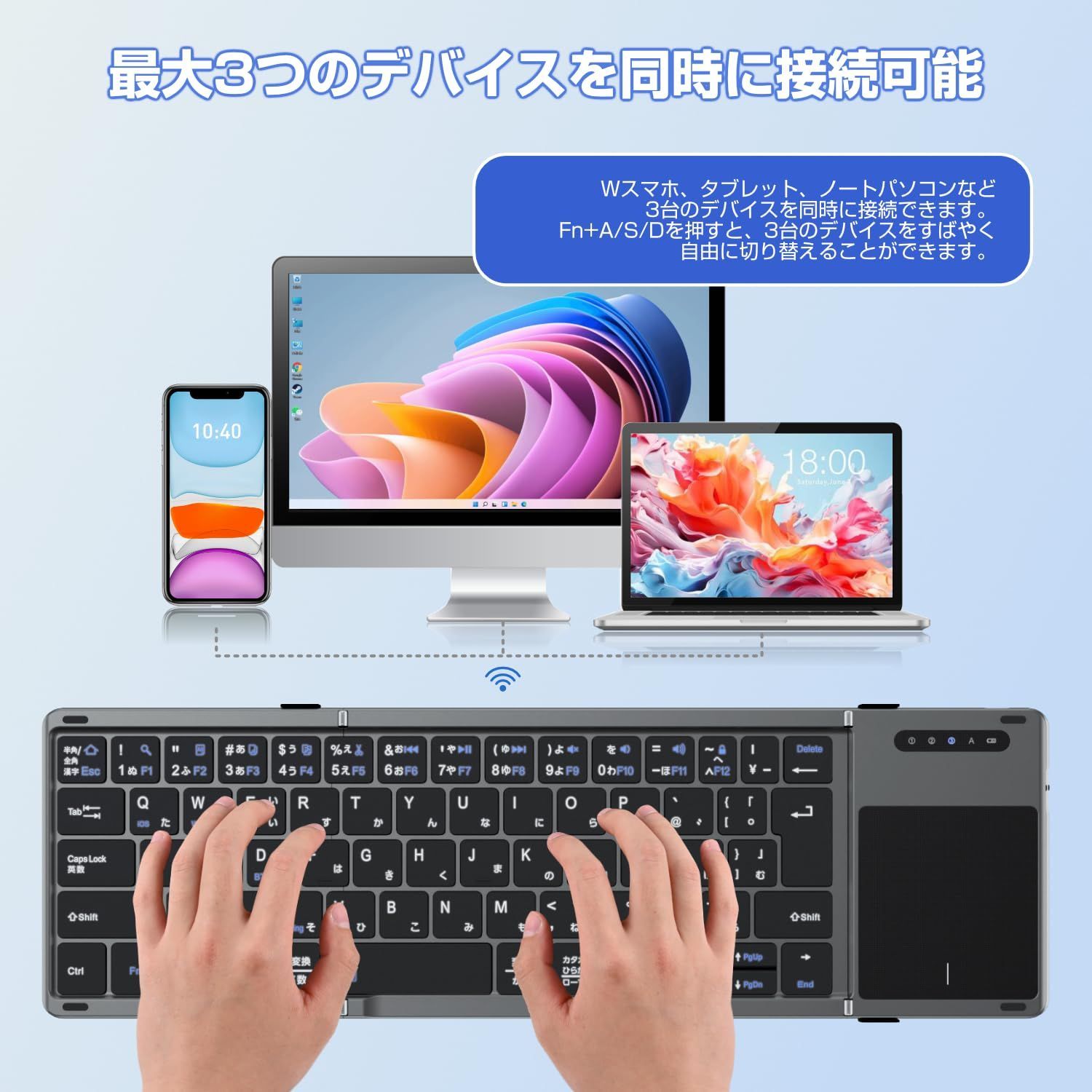 新着商品】ipadに対応 ノ一トバソコン 三つデバイス切替え タブレット