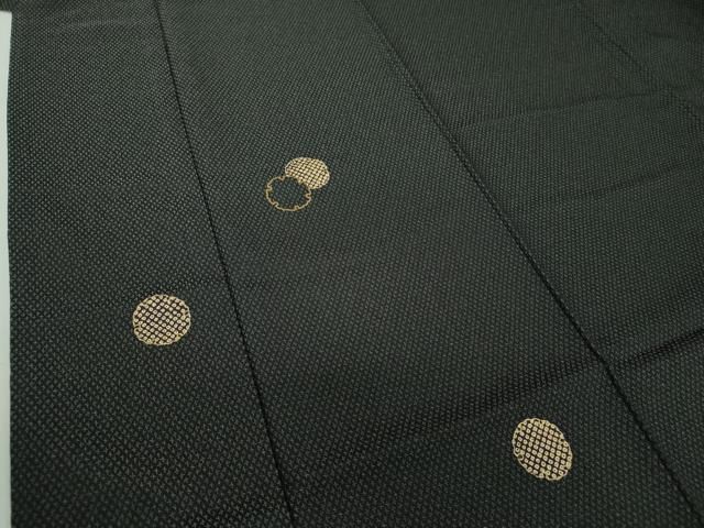 平和屋着物○訪問着 お召地 雪輪重ね 黒地 金彩 やまと誂製 ロング丈