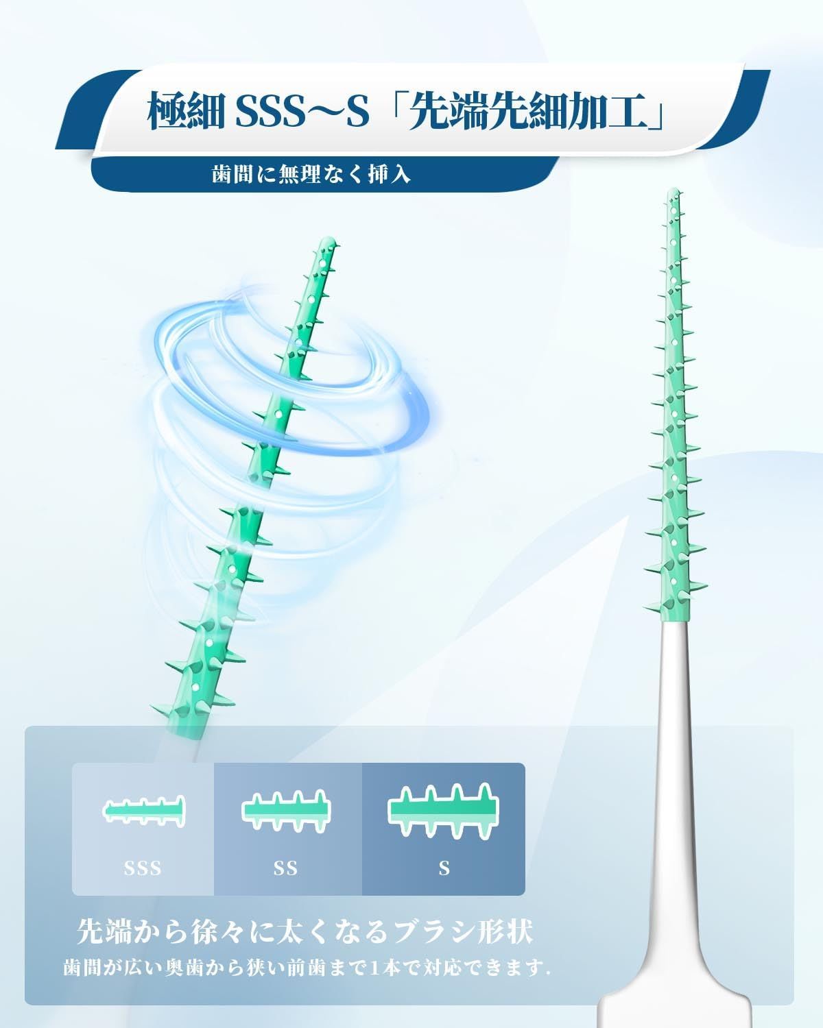 【新着商品】歯間清掃 しかん歯ブラシ S) 携帯用 SS SSS SSS ブラシ 歯間 大容量 I字 ゴム (やわらか しかんブラシ 極細 ...