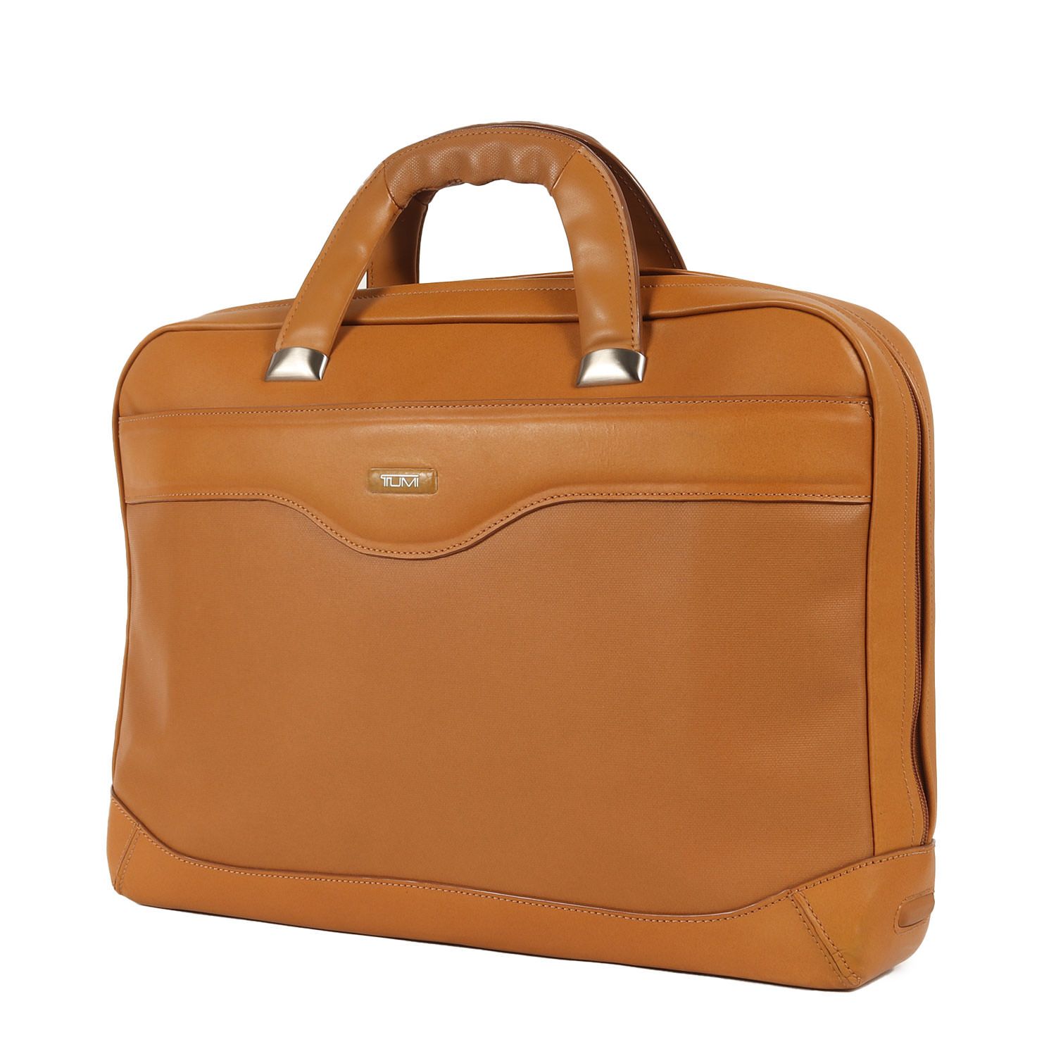 【美品】TUMI トゥミ レザー コンビ ブリーフケース (DASH ZIP BRIEF 2947T) / キャメル / ブランド カバン / ノートPC タブレット収納【メンズ】【中古】