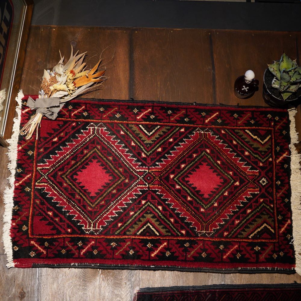 1970's Vintage トライバルラグ BALUCH 95×60 バルーチ ペルシャ絨毯 