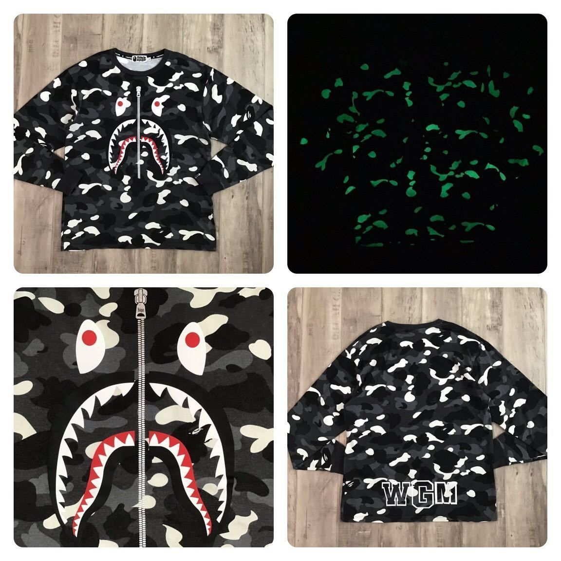 ☆蓄光☆ XL City camo シャーク 長袖 Tシャツ shark a bathing ape BAPE エイプ ベイプ アベイシングエイプ  WGM - メルカリ