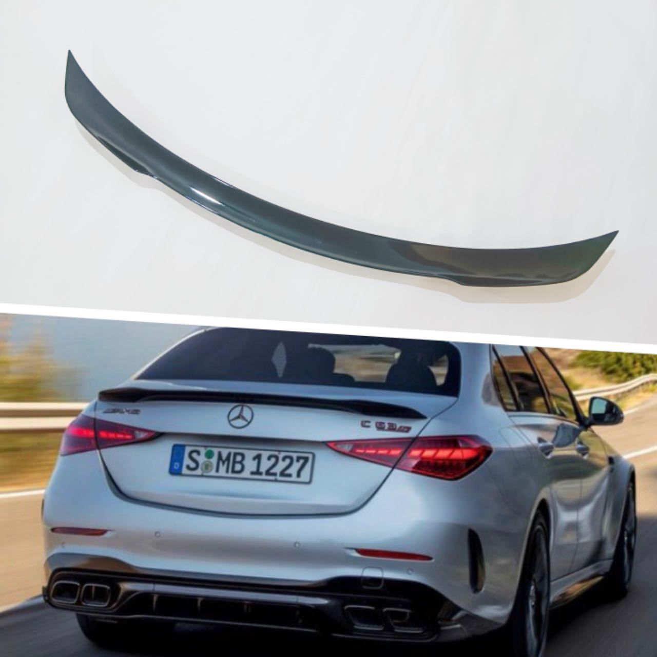 メルセデスベンツ Cクラス W206 C63S風 リアスポイラー トランクスポイラー ABS製 貼り付け式 2025〜2025年式対応 外装ドレスアップ
