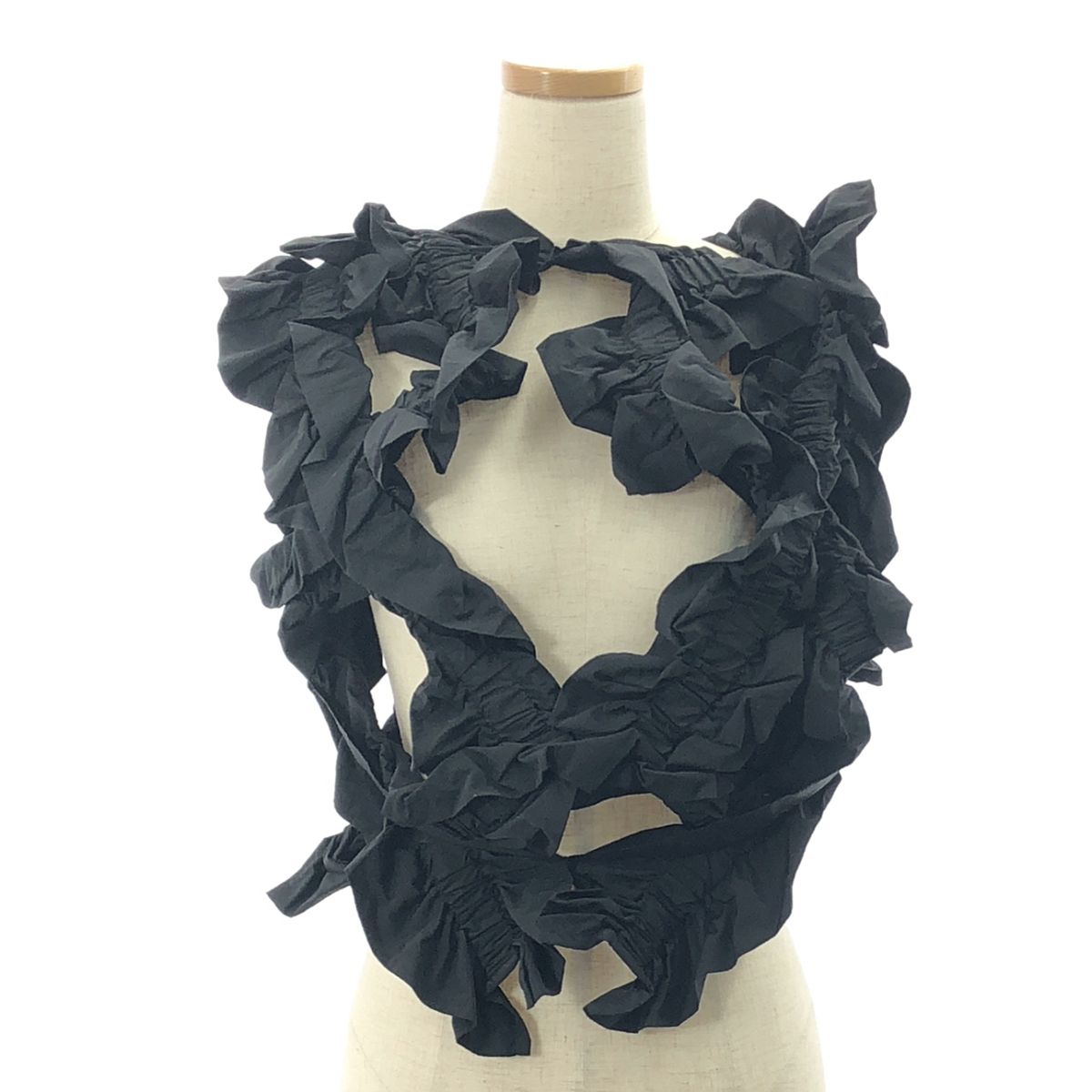 HOUGA | ホウガ | kiki frill vest キキ フリル ベスト | F | ブラック | レディース