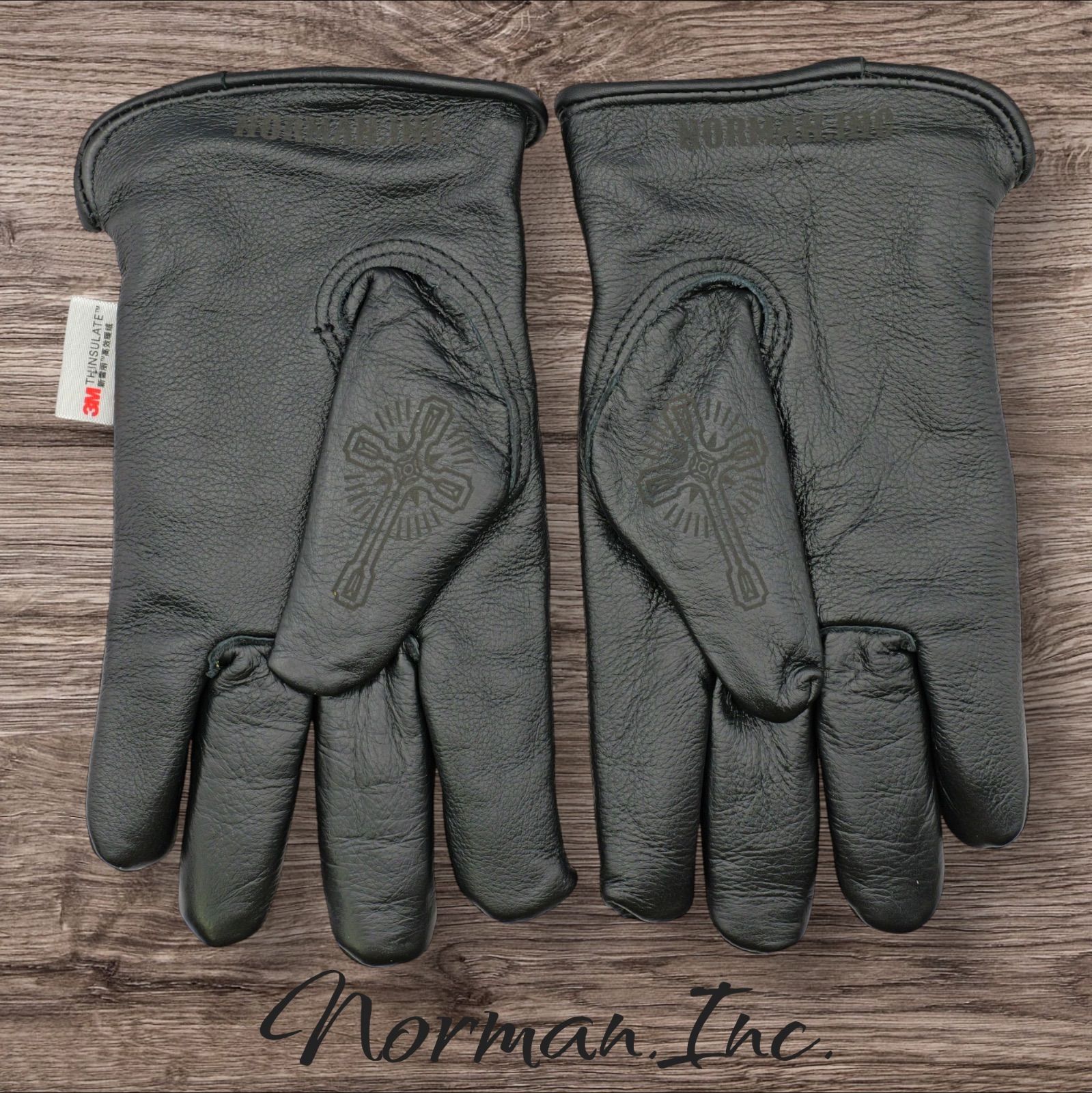 牛革 冬用 保温綿 裏起毛 レザー グローブ バイク 手袋 ツーリング M