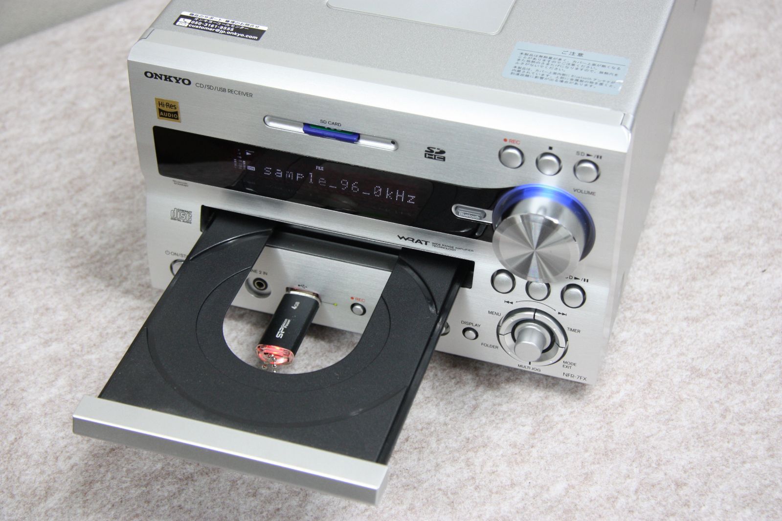 ONKYO Bluetooth搭載 CD/SD/USBレシーバーNFR-7FX リモコン付