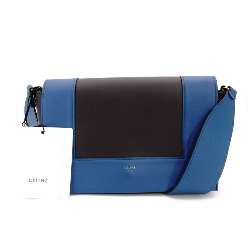 未使用 セリーヌ CELINE フレーム ショルダーバッグ ブルー