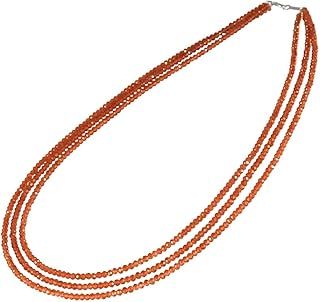 京セラ ガーネット ネックレス K18ホワイトゴールド 40cm 1月誕生石 ビーズカット 天然石