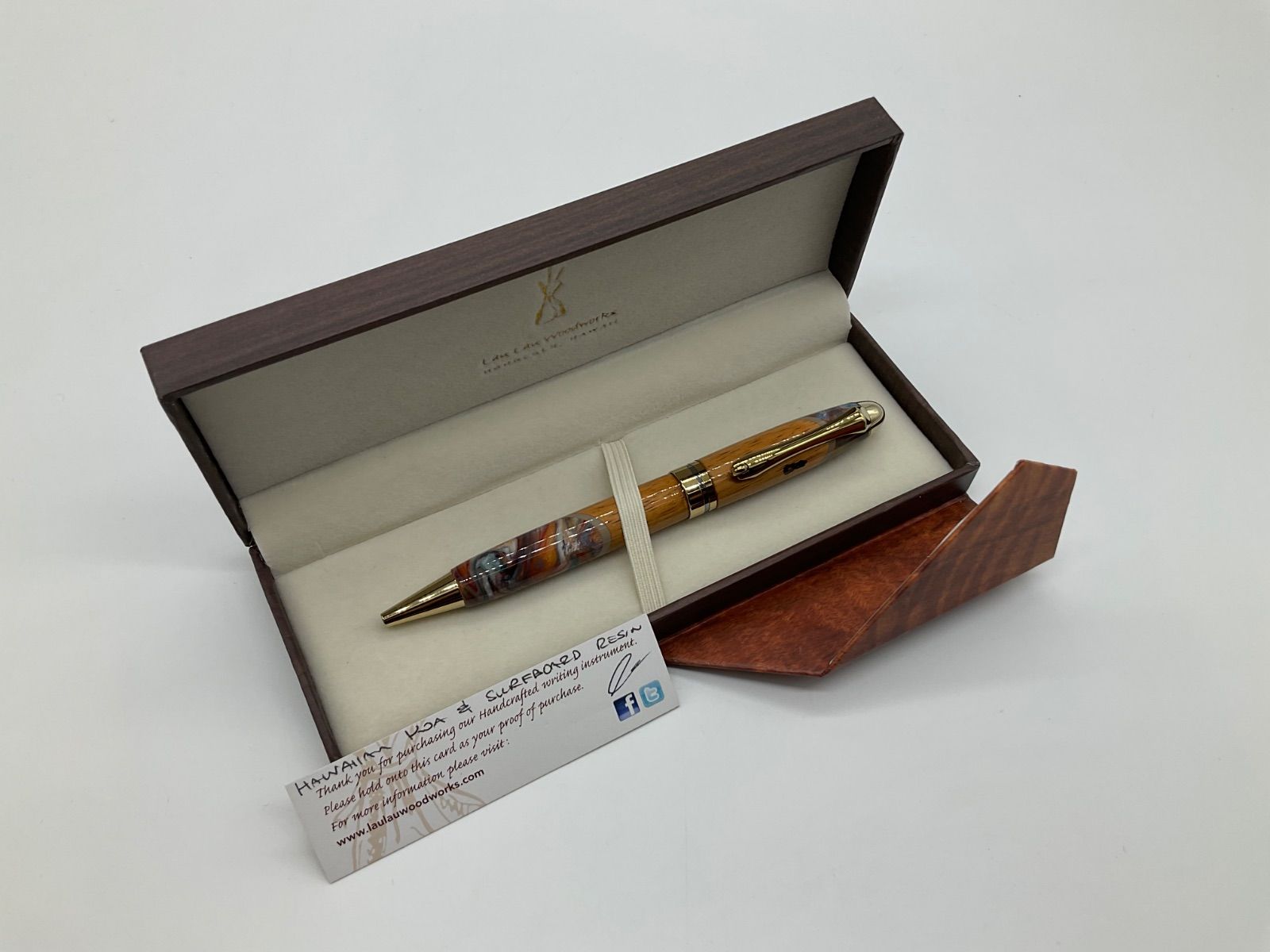 Lau Lau Woodworks 】ハワイアン コアウッド ネオピーン ボールペン #5