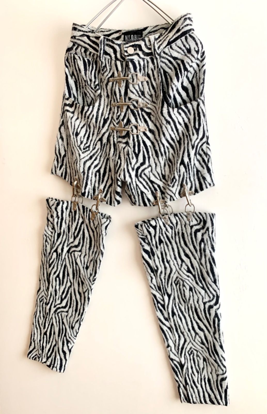 18aw☆M.Y.O.B NYC☆ギミックボンテージパンツ ゼブラ柄 zebra 未使用品❗️18aw M.Y.O.B NYC ゼブラ柄 ギミックボンテージ
