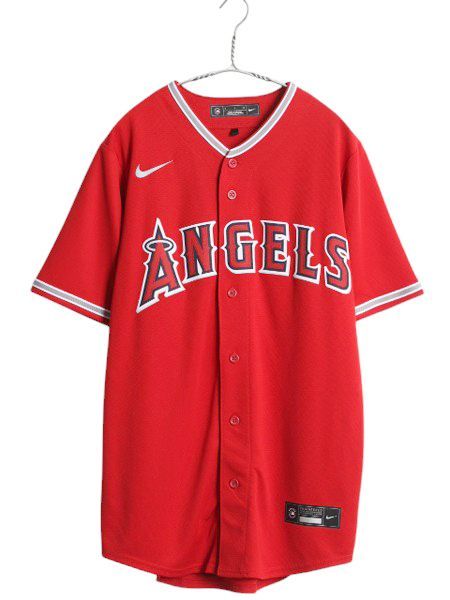 大谷翔平 エンゼルス ベースボール シャツ メンズ S / MLB オフィシャル ナイキ 大リーグ スウッシュ ユニフォーム ゲームシャツ 重ね着 赤 お得なクーポン配布中!】 大谷翔平 エンゼルス ベースボール