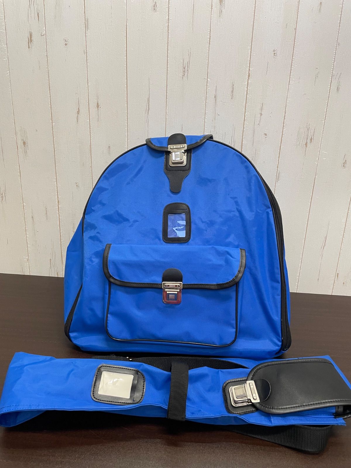 a635☆剣道防具☆リュック型防具袋＋竹刀袋☆ナイロン製☆青色☆ブルー 