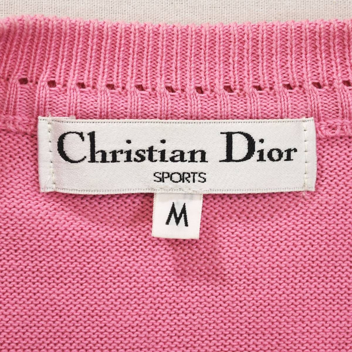 80s90sヴィンテージ クリスチャンディオール Christian Dior CD刺繍ロゴ ニット カーディガン セーター トップス 羽織り M ピンク レディース ♪ 希少】 80s90sヴィンテージ クリスチャンディオール Christian