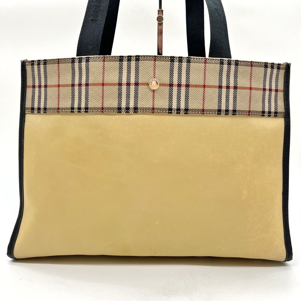 良品】 BURBERRY バーバリー トートバッグ ハンドバッグ バイカラー 