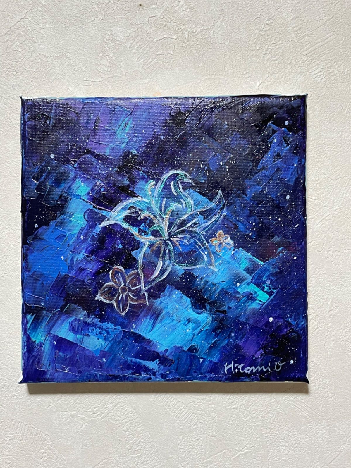 原画☆1点限り☆オリジナル絵画「Full Moon（2020-01）/満月」額装