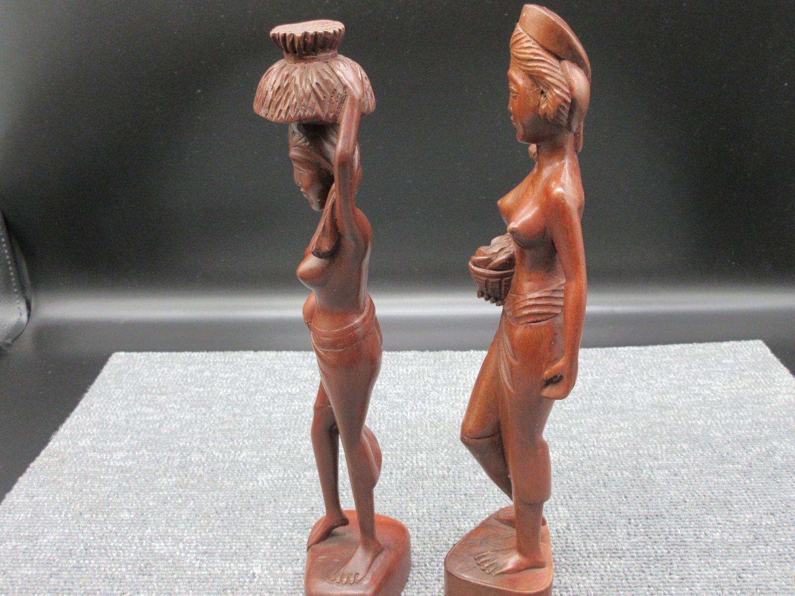 木彫女性像 裸婦体 人形 置物 オブジェ 骨董 木彫り アンティーク - 置物