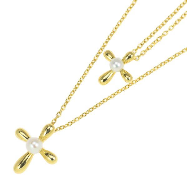 田崎真珠 K18YG アコヤベビーパール ペンダントネックレス 径約3.0-3.5