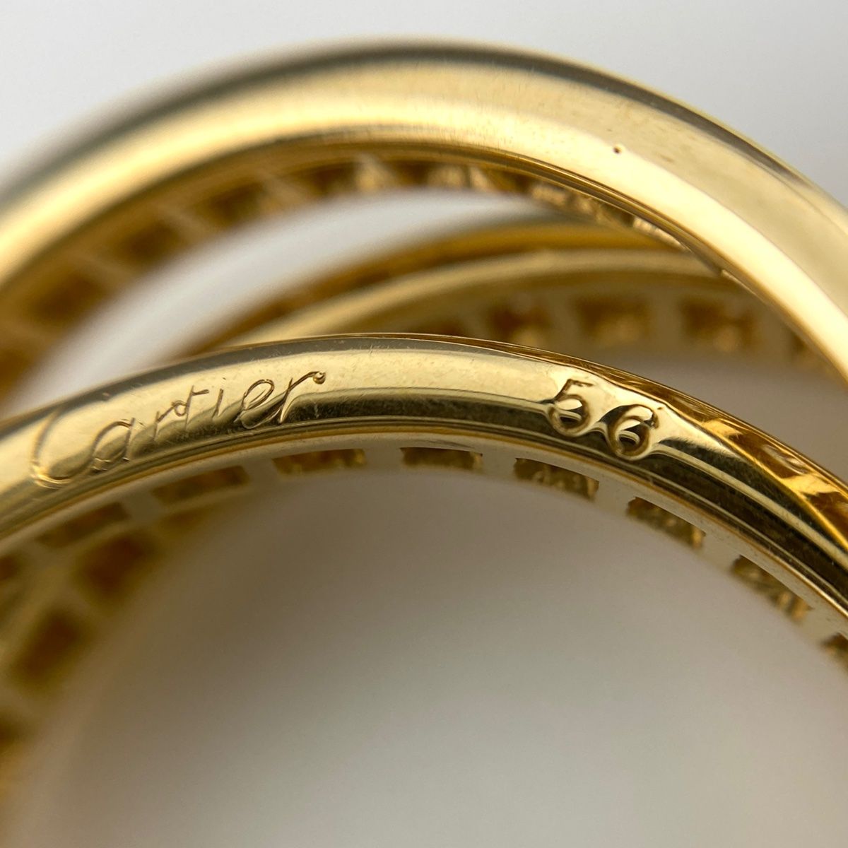 Cartier ゴールド バングルリング 3本セット カルティエ CARTIER スリーバングルズ リング YG イエロー