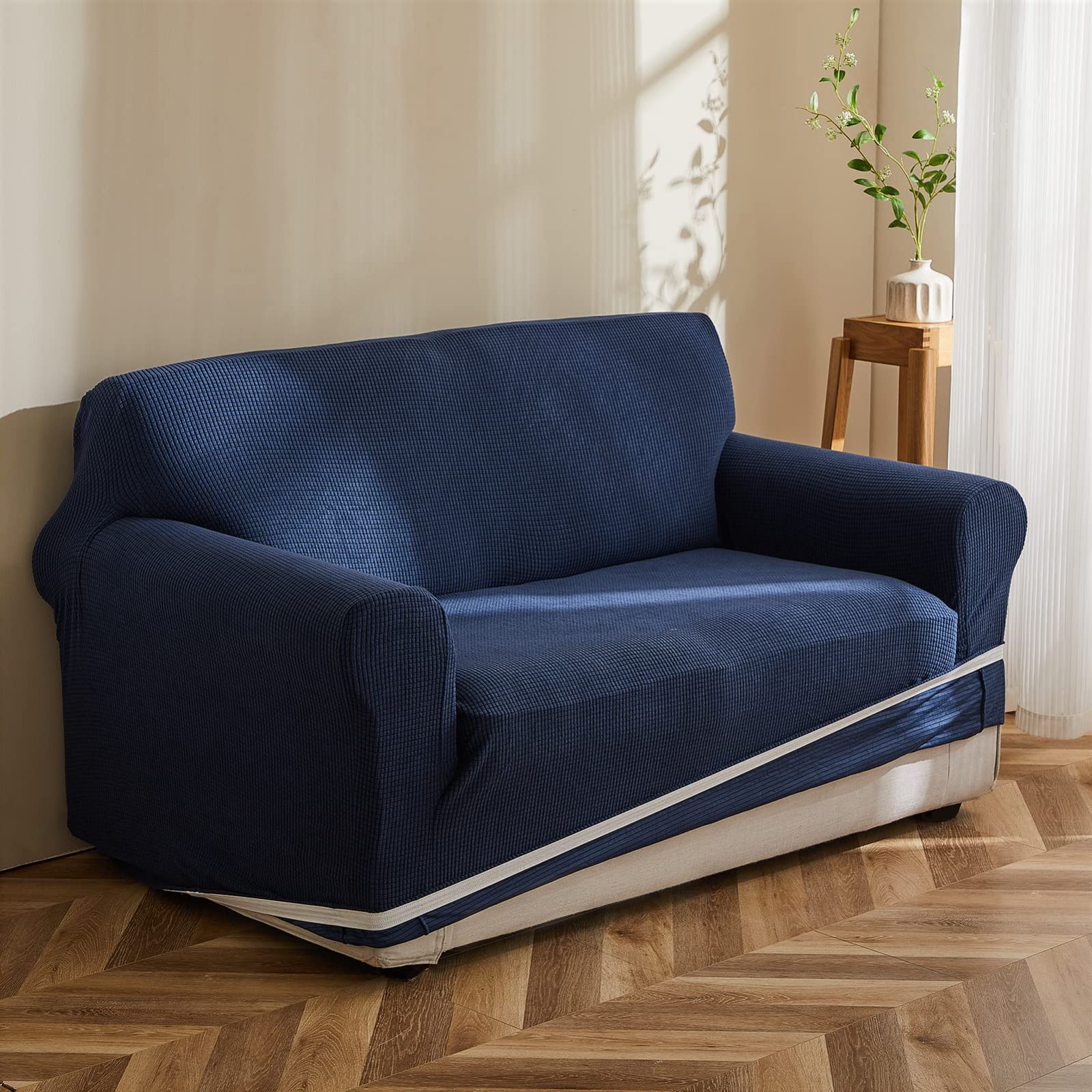 Topfinel ソファーカバー 3人掛け 肘付き 無地 北欧風 ストレッチ Topfinel ソファーカバー 3人掛け 肘付き 無地 北欧風 ストレッチ フ