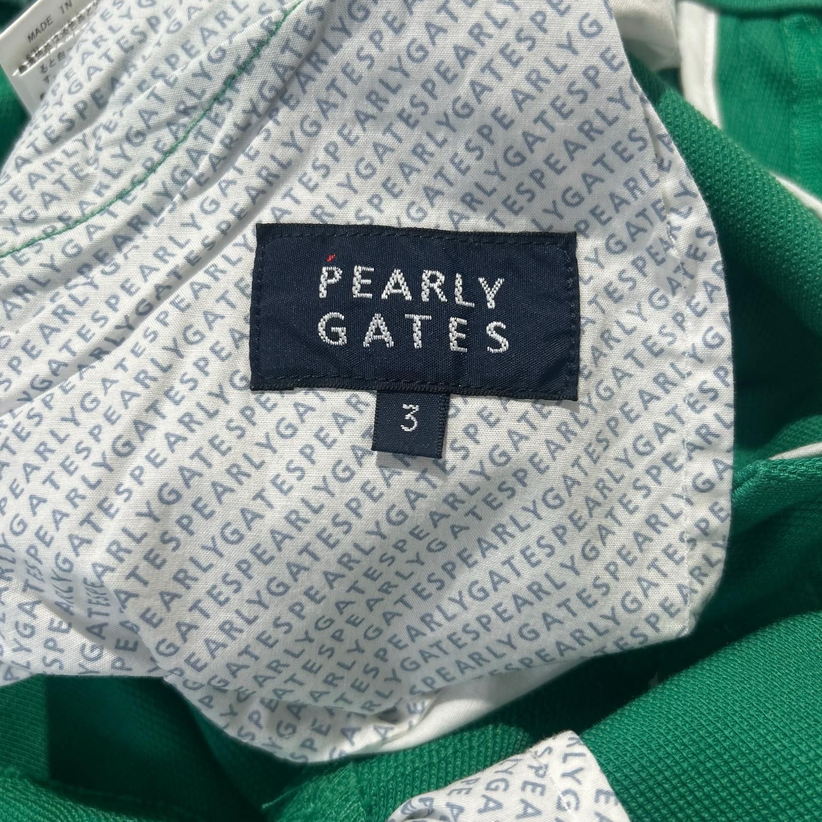 メンズ パーリーゲイツ PEARLY GATES パンツ 3 S 緑 グリーン シンプル ロゴ刺しゅう LLC-HASEGAWATOSO_COM