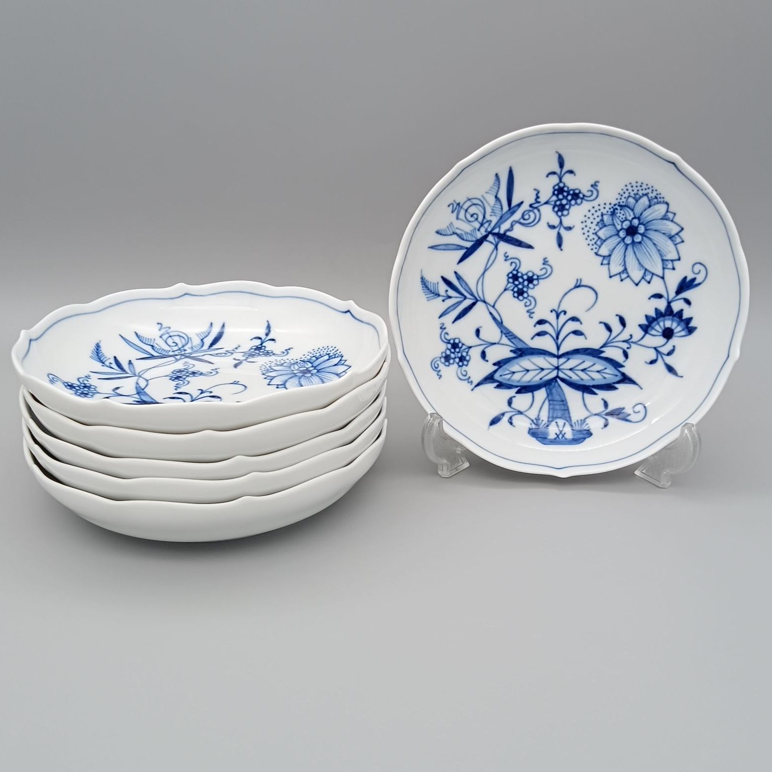 マイセン ブルーオニオン 小皿 ソーサー 13.5cm 6点 セット meissen