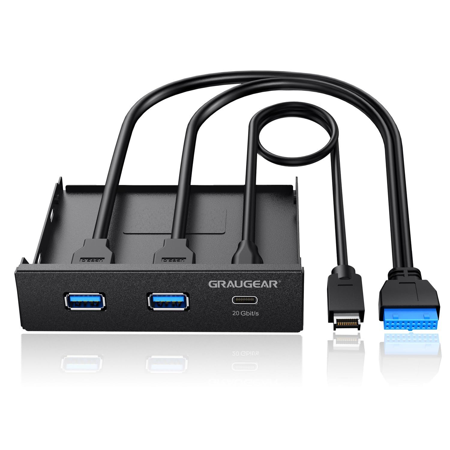 【人気商品】3.5インチコンピューターシャーシのフロントブラケットに適合 3.0コンピューター用 [G-MP01] USB-Cポート、USB Type-C Gen2x2 3.2 USB 20Gbps 3ポートハブ PCマルチフロントパネルに搭載 3.5''