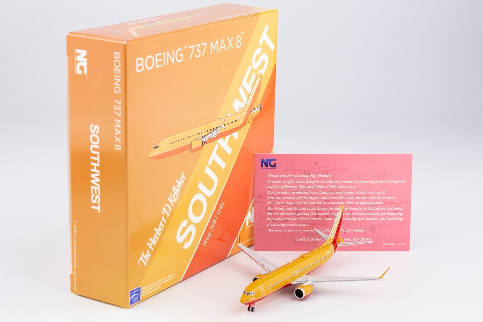 サウスウエスト航空 737MAX8 N871HK 1/400 NG Models 737 MAX 8 サウスウエスト航空「1980年代復刻