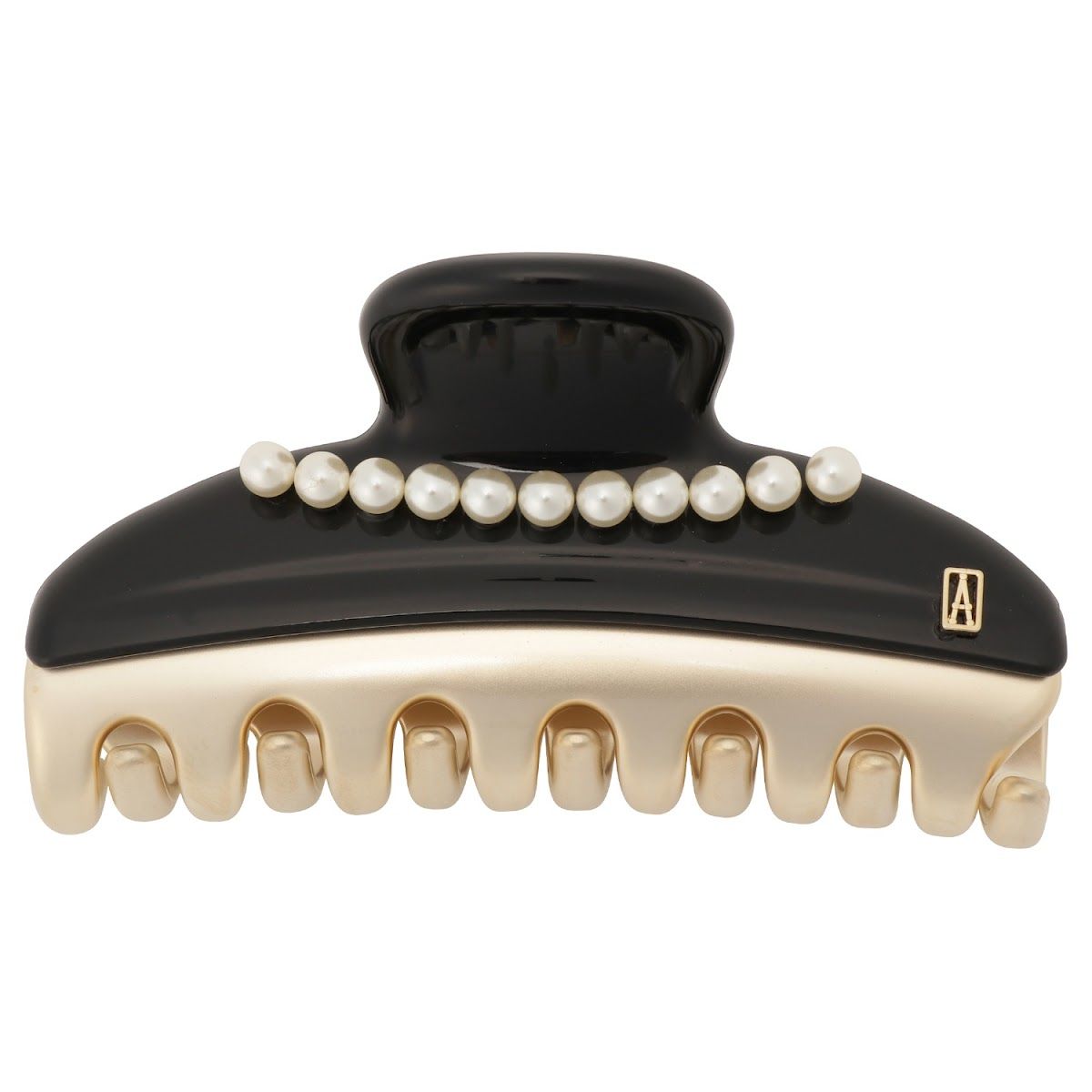 アレクサンドル ドゥ パリ ALEXANDRE DE PARIS クリップ ICCM-15571-28 N3 ahal00028l PINCE VENDOME CLIP M 7.5CM ヴァンドーム Mサイズ パール ヘアクリップ 髪留め レディース ブラック