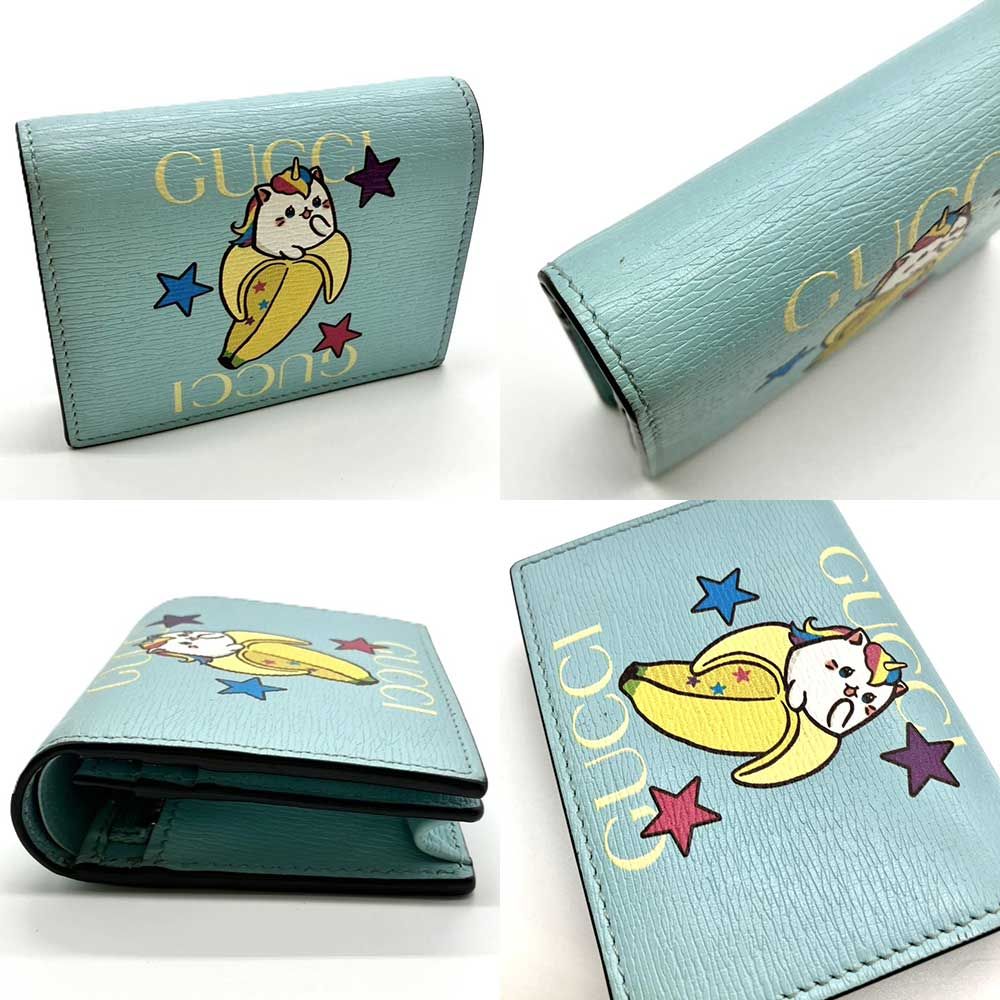 グッチ 財布 ばなにゃ コンパクトウォレット 701009 ライトブルー  
