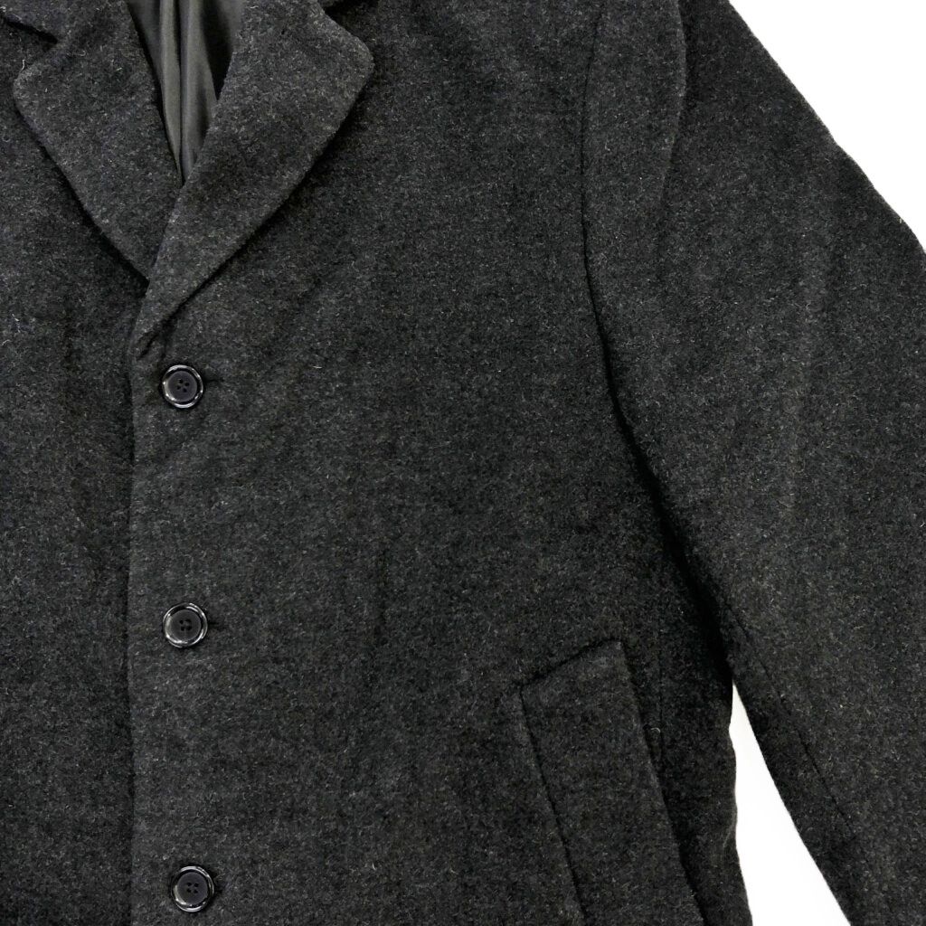 カシミヤ混 ウール チェスターフィールドコート グレー(メンズ 48)中古  