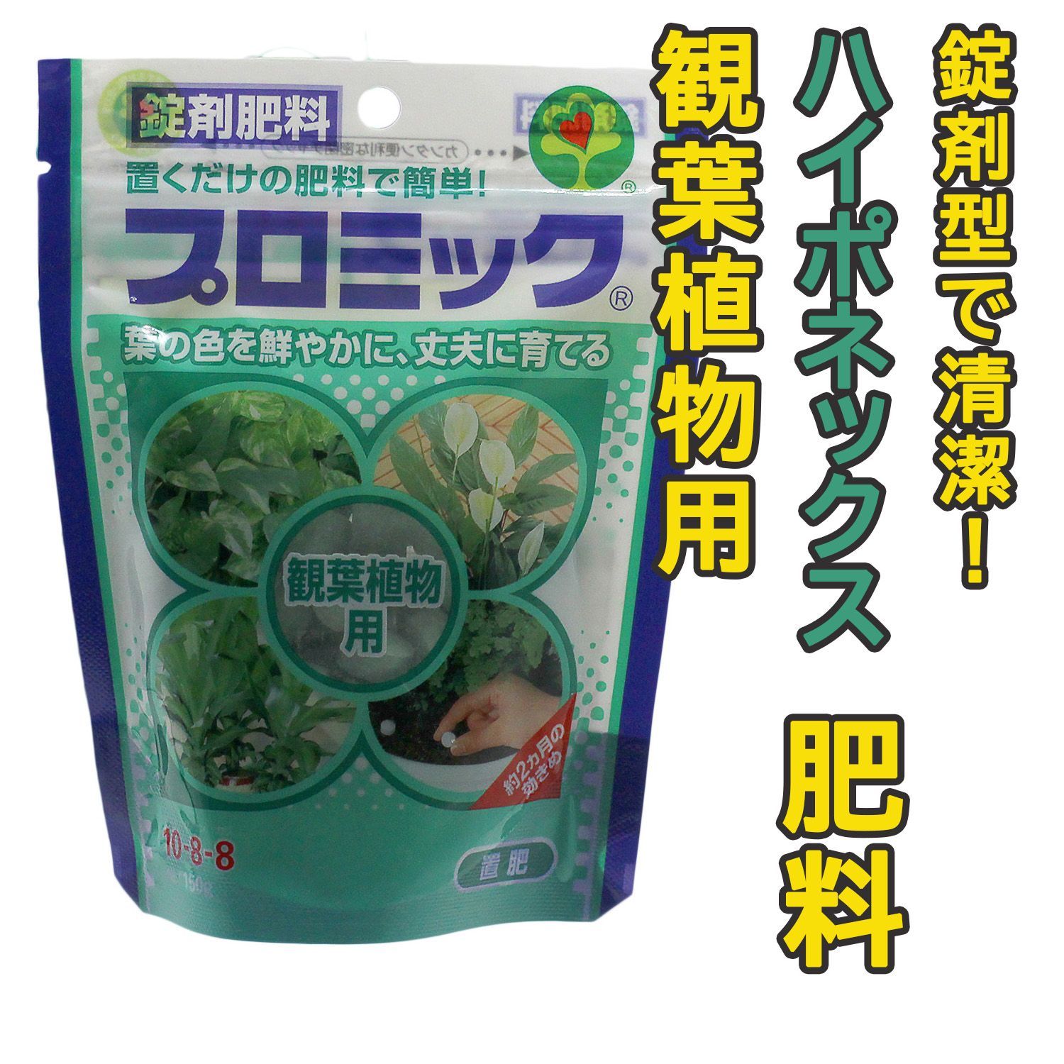 未使用】プロミック 150g ハイポネックス 錠剤肥料 観葉植物用 置肥 チッソ-リンサン-カリ 10-8-8 多量要素 微量要素 マグネシウム  マンガン ホウ素 カルシウム hyponex HYPONEX 園芸用品 メルカリ