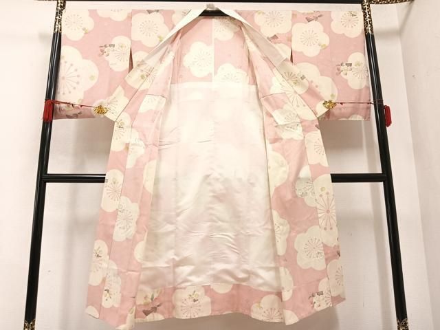 平和屋着物●長襦袢 無双仕立て 梅 桃 やまと金ラベル 正絹 AABA8192ph