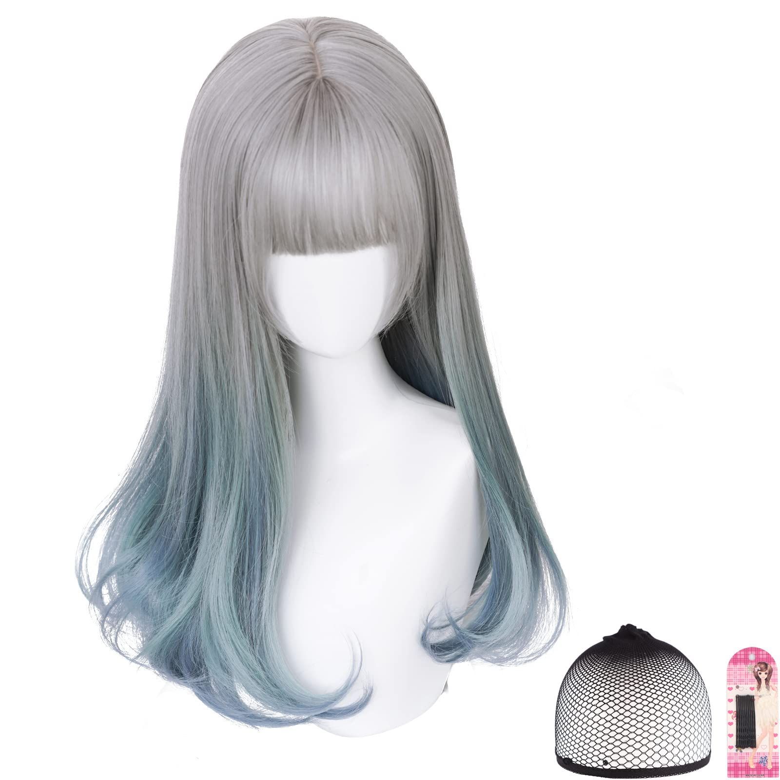 【特価商品】ウィッググ 女装 小顔 GAL系 ラデーション 森ガール 原宿系 かつら カツラ ウィッグ ウィッグ ゼミロング ヘアピン付き ウィッグネット ボブウィッグ 耐熱ウィッグ フルウィッグ
