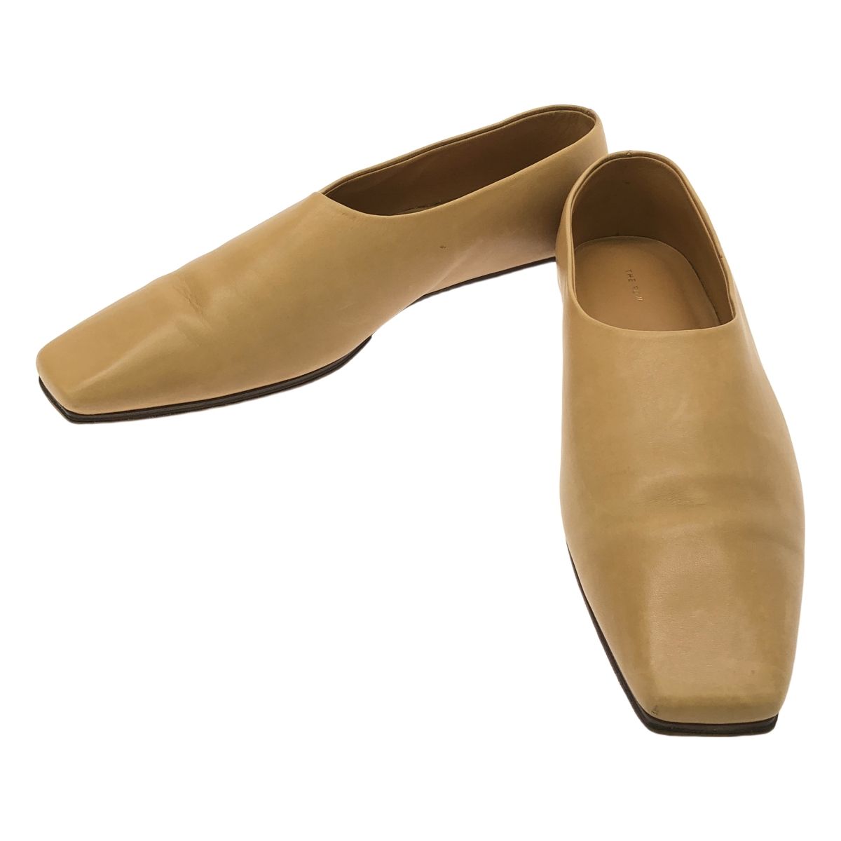 THE ROW | ザロウ | Square toe pump スクエア フラットパンプス | 37 1|2 | キャメル | レディース