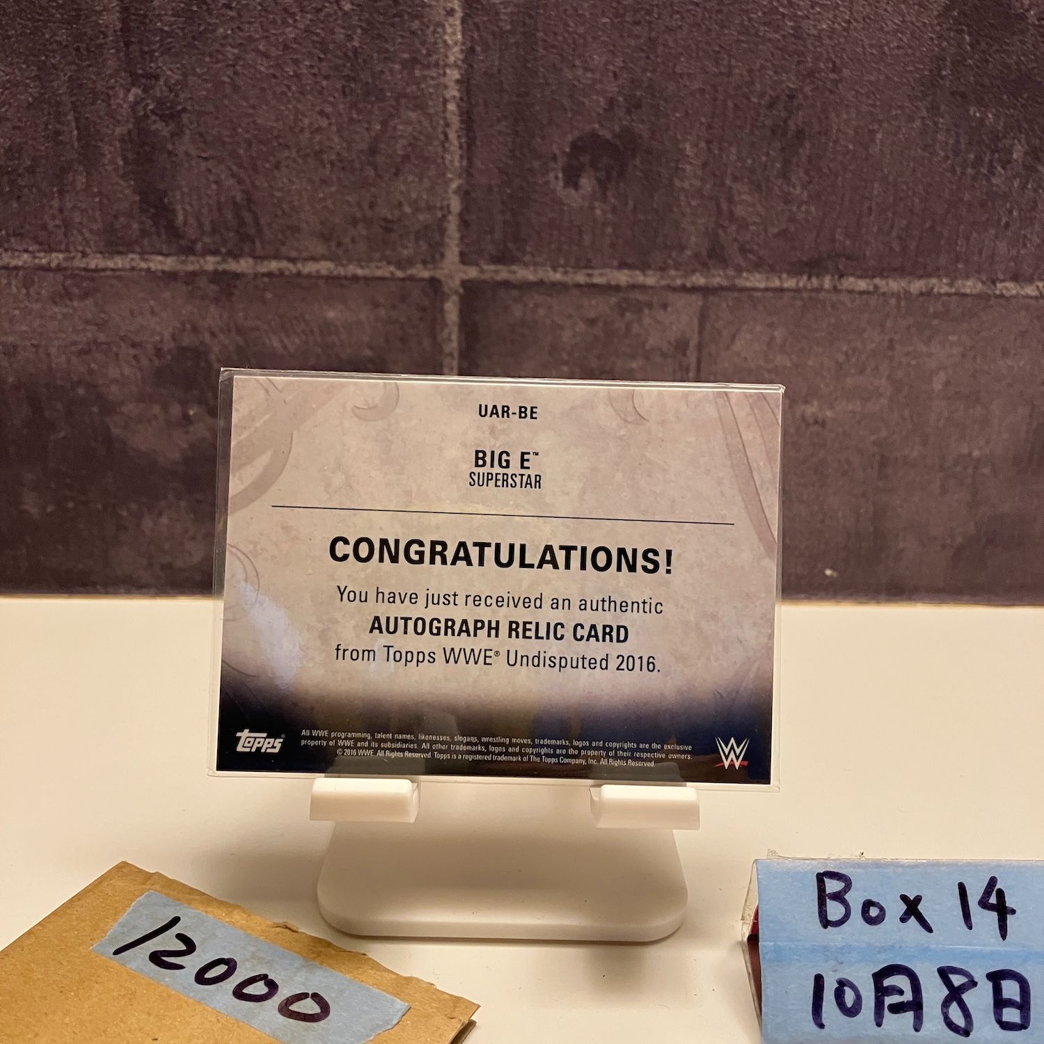 2016 Topps Big E 13 99 直筆サインカード WWE ジャージ カード