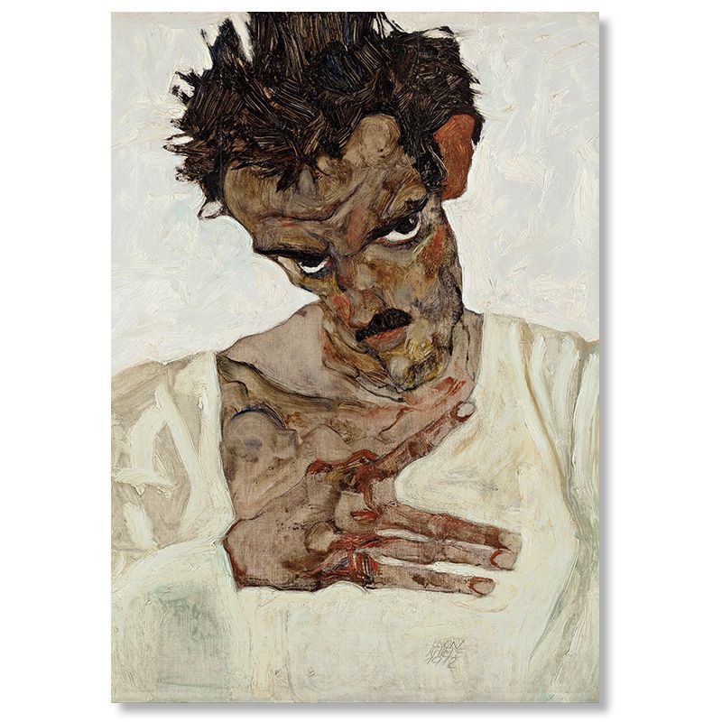 A2サイズ エゴンシーレ ポスター うつむいた自画像 アート